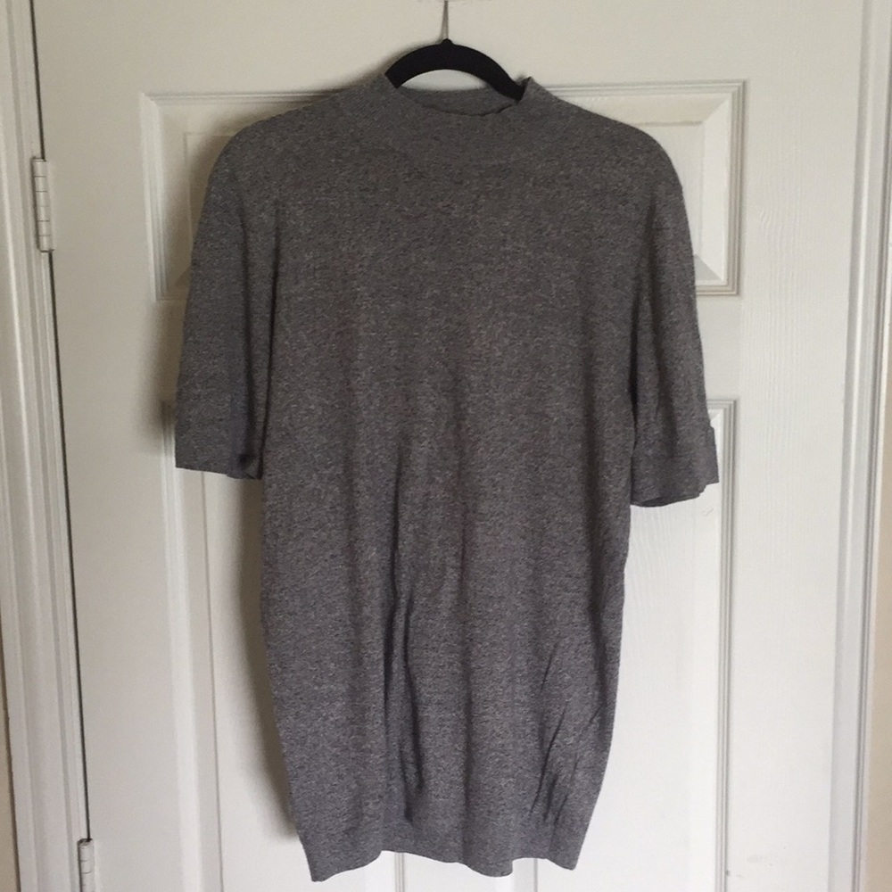 ASOS shirt mock-turtle grey knit XL